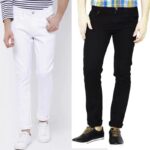 Linaria Slim Men Black, White Jeans