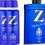 Z – Magnetism For Men Icon Deo 120Ml +100G Icon Talc – For Men Deodorant Spray  –  For Men(480 Ml, Pack Of 5)