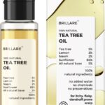 Brillare Tea Tree Hair Oil, With Lemon & Sunflower Oil, Dry, Itchy Scalp, 100% Natural Hair Oil(100 Ml)