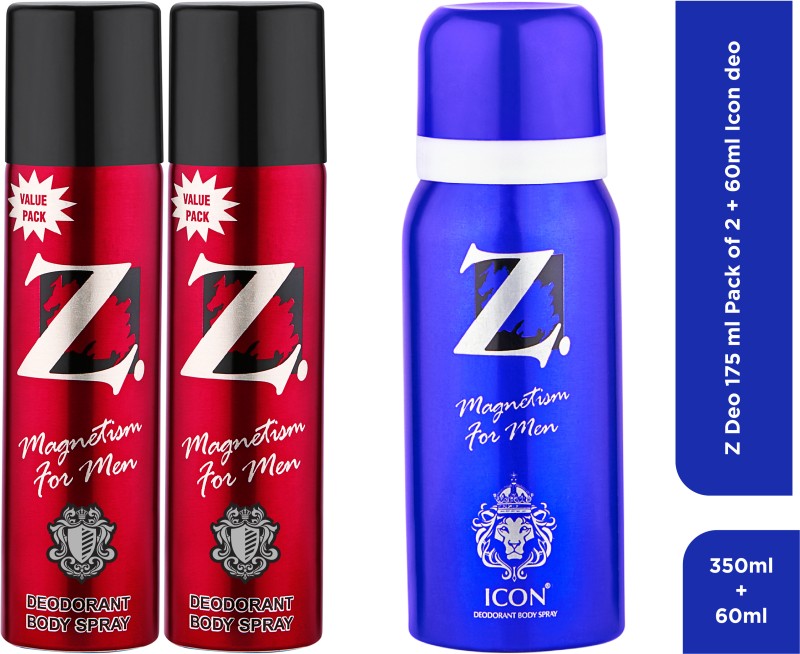 Z – Magnetism For Men Deo 175 Ml(Pack Of 2) +60Ml Deo Body Spray  –  For Men(410 Ml)