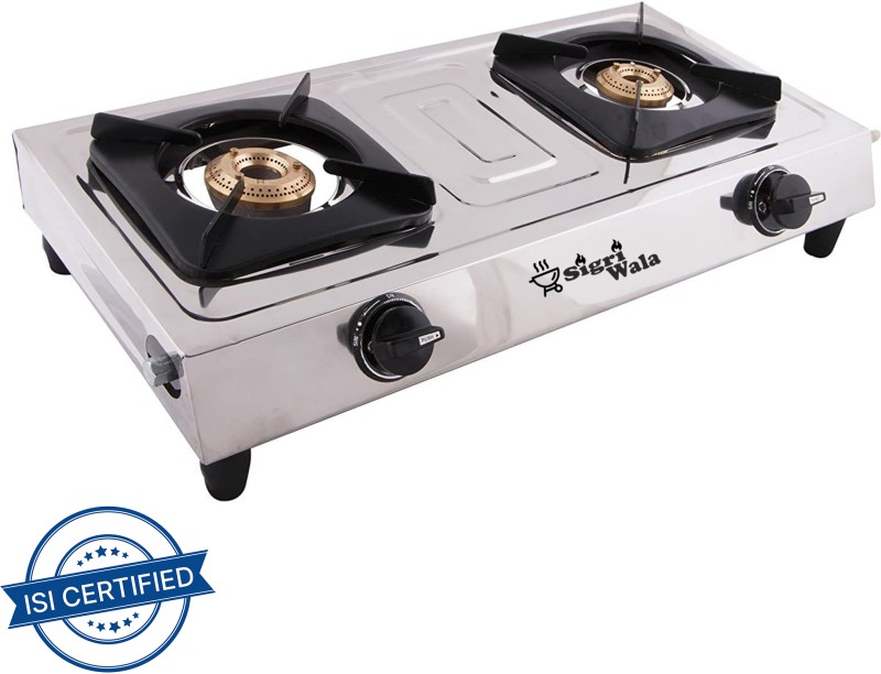 Sigri-Wala Stainless Steel Manual Gas Stove(2 Burners)