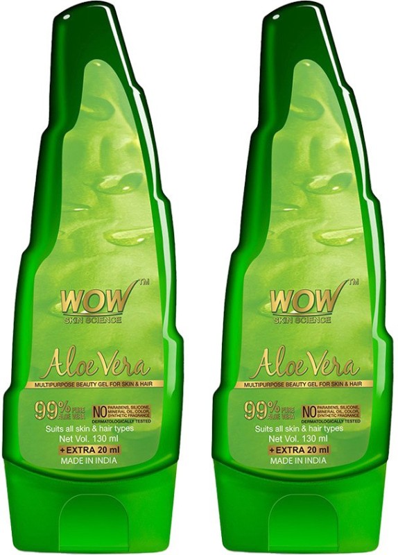 Wow Skin Science Aloe Vera Multipurpose Beauty Gel For Skin And Hair, (Pack Of 2)(260 Ml)