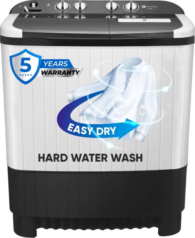Realme Techlife 8 Kg 5 Star Rating Semi Automatic Top Load Washing Machine White, Black(Rmsa805Nnndw)