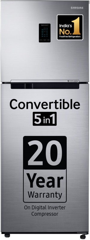 Samsung 301 L Frost Free Double Door 2 Star Convertible Refrigerator  With Convertible 5-In-1 , Digital Inverter With Display(Elegant Inox, Rt34C4542S8/Hl)