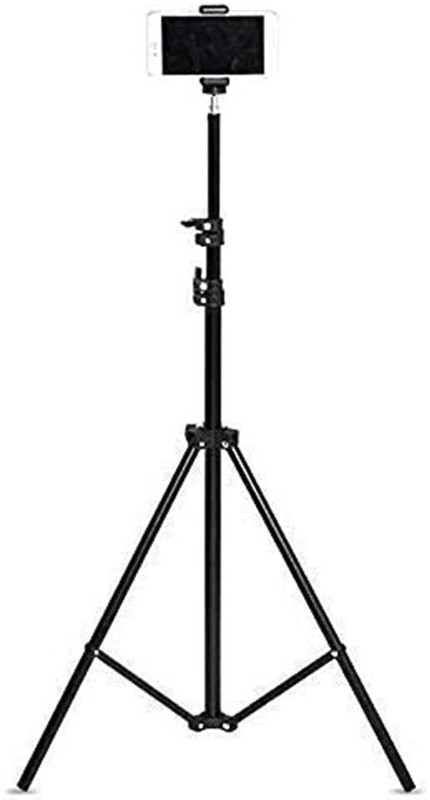 Tygot Lightweight & Portable 7 Feet Aluminum Alloy Studio Light Stand With Mobile Holder | For Videos | Portrait | Photography Lighting | Ideal For Outdoor & Indoor Shoots Tripod(Black, Supports Up To 5000 G)