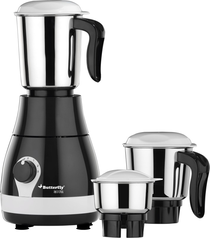 Butterfly Arrow 500 W Juicer Mixer Grinder (3 Jars, Grey)