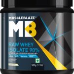 Muscleblaze Raw Whey Isolate 90% With Digestive Enzymes Whey Protein(500 G, Unflavored)