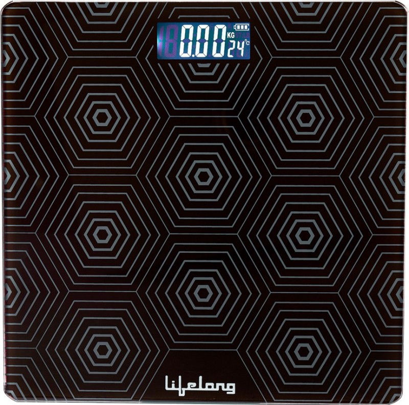 Lifelong Glass Weighing Scale Weighing Scale(Black)