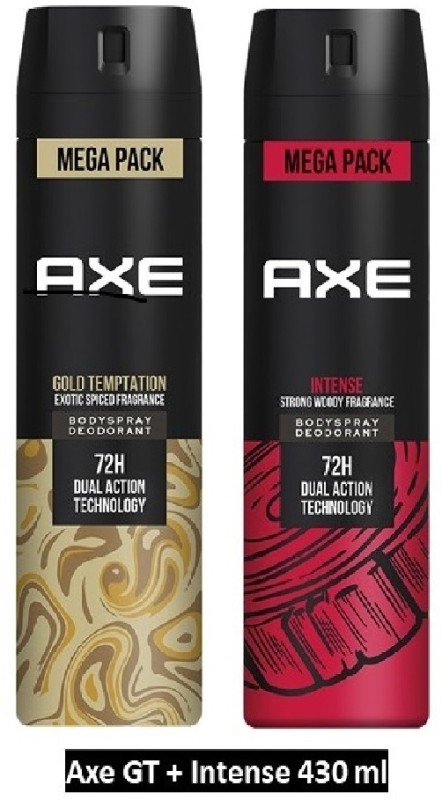 Axe Gold Temptation And Intense Deodorant Spray  –  For Men(430 Ml, Pack Of 2)