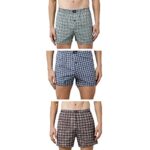 Rupa Jon Men’S Cotton Blend Modern Stretch Checkered Shorts (Pack Of 3) Checks Boxer 2_Multicolor_S