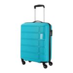 Kamiliant By American Tourister Harrier 56 Cms Small Cabin Polypropylene (Pp) Hard Sided 4 Wheeler Spinner Wheels Luggage (Coral Blue)