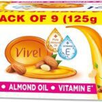 Vivel Glycerin Bathing Bar Soap With Pure Almond Oil & Vitamin E(9 X 13.89 G)