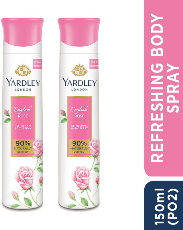 Yardely London English Rose Refreshing Floral Scent Body Deodorant Spray  –  For Women(300 Ml, Pack Of 2)