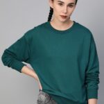 Roadster Full Sleeve Solid Women Sweatshirt