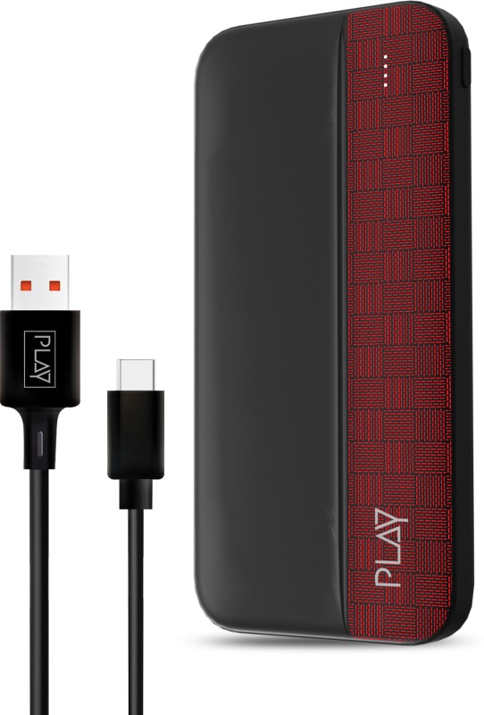 Play 10000 Mah 22.5 W Power Bank(Black-Red, Lithium Polymer, Fast Charging, Power Delivery 3.0, Quick Charge 3.0 For Laptop, Mobile)