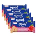 Equal Strawberry Wafers Bar (Sugar-Free) | Pack Of 5 (60G Each) | 0% Added Sugar & 100% Taste | Flavoured Wafers | Crispy Creamy Wafers | Crunch Anytime Anywhere