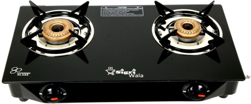 Sigri-Wala Surya Isi Certified Glass Manual Gas Stove(2 Burners)