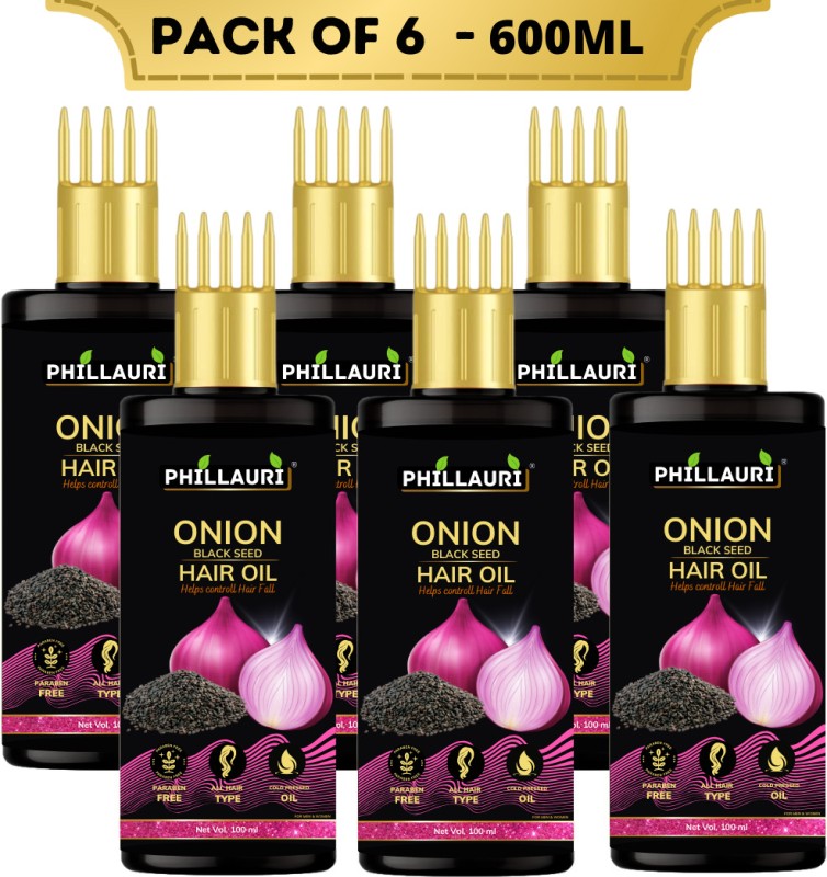 Phillauri Black Seed Onion Hair Oil – With Comb Applicator Regrowth Hair Hair Oil(600 Ml)