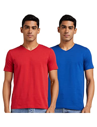 Amazon Brand – Symbol Men’S Solid Regular T-Shirt (Pack Of 2) (Ss20Symtee35-G_Multi-Clr3 L)