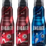 Engage Deo Combo 2 Intrigue For Him 165Ml & 1 Spirit For Him 165 Ml Deodorant Spray  –  For Men(495 Ml, Pack Of 3)