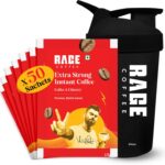 Rage Extra Strong Premium Blend Coffee (Pack Of 50)+Multipurpose Shaker 450Ml Instant Coffee(50 X 1.5 G, Assorted Flavoured)