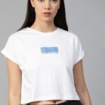 Roadster Solid Women Round Neck White T-Shirt