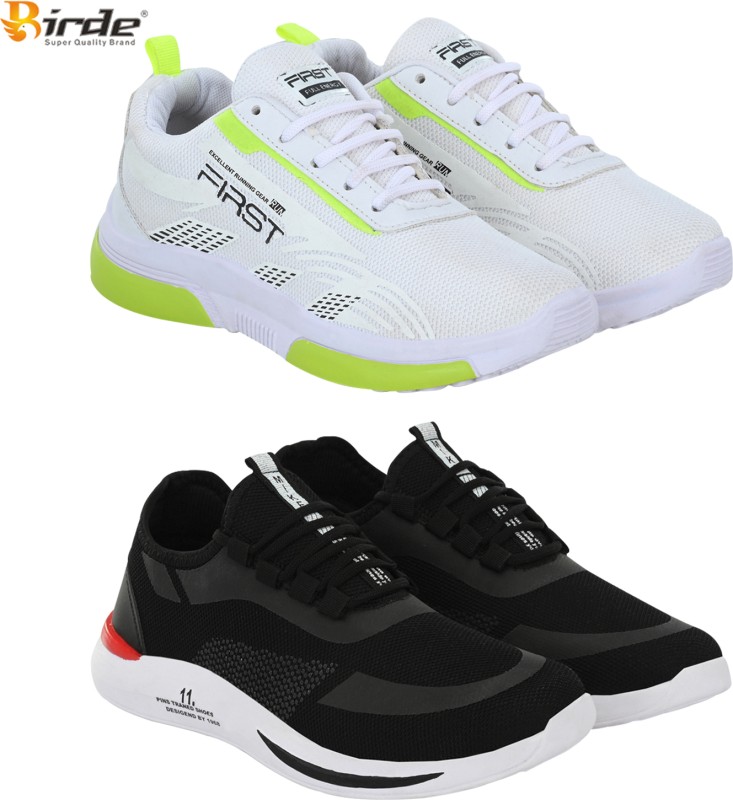 Birde Combo Pack Of 2 Casual Shoes Sneakers For Men(White, Black , 8)