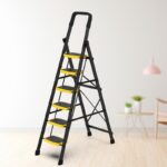 Asian Paints Trucare Home Elite 6-Steps Ladder, Steel Steps, Foldable, Slip-Resistant Aluminium Ladder(With Platform)