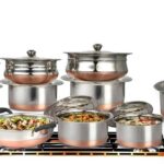 Mahavir 20 Pcs Copper Base Cook & Serve Set + 5 Pcs Kitchen Tools Cookware Set(Stainless Steel, 25 – Piece)