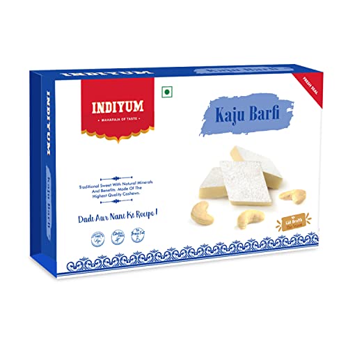 Indiyum Kaju Burfi | Rakhi Gift For Sister & Brothers | Made With Fine Cashew Nuts Pack Of 200G