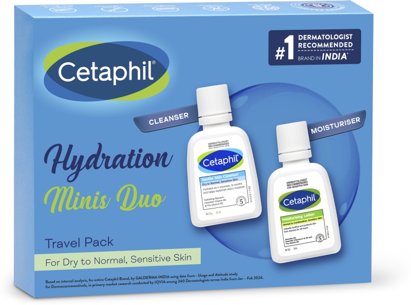 Cetaphil Hydration Mini Travel Pack, Gentle Face Wash & Moisturizer(2 Items In The Set)