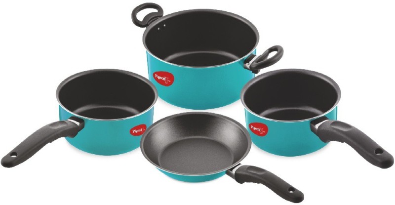 Pigeon Master Chef 4 Piece Non-Stick Coated Cookware Set(Aluminium, 4 – Piece)