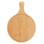 Artright Natural Bamboo Wood Chopping Cutting Board Round With Handel For Kitchen Vegetables, Pizza Meat Fruits & Cheese, Bpa Free, Eco-Friendly, Anti-Microbial (44X29Cm (Round With Handel))