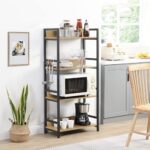 Lukzer 4 Layer Multipurpose Stand: Your All-In-One Storage Solution For Every Spaces (Black/130 X 60 X 39Cm, Expertly Crafted With Wood And Metal)