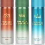 French Essence Combi Pack Of Oud,Triumph,Recharge Deodorant Spray  –  For Men(150 Ml, Pack Of 3)