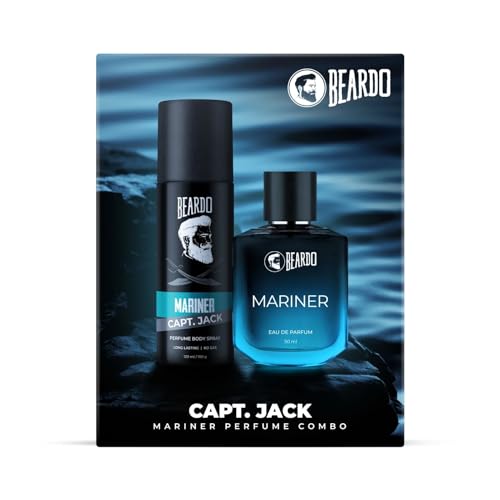 Beardo Mariner Perfume Edp 50Ml & Mariner Captain Jack Perfume Body Spray 120Ml For Men | Eau De Parfum | Long Lasting Perfume For Men | Deodorant Body Spray For Men | Day Time Fragrance Body Spray For Men | Fresh, Aqua Notes | Gift For Men | Rakhi Gift For Brother | Friendship Day Gift