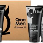 Qraa Charcoal Kit: Charcoal Scrub, Charcoal Face Wash, Charcoal Peel-Off Mask For Men-With Tea Tree Oil(3 Items In The Set)