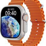 Zenx Ultra 8 Smartwatch Bt Calling,1.96″ Hd Display,Built-In Games,Ai Voice Assistant Smartwatch(Orange Strap, Free Size)