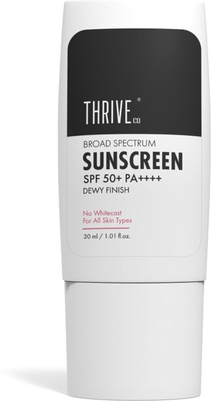 Thriveco Sunscreen – Spf 50 Pa++++ Broad Spectrum Sunscreen Spf 50+ Pa++++ For Dewy Finish And No Whitecast(30 Ml)