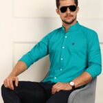 Fubar Men Solid Casual Green Shirt