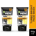 Garnier Turbo Bright Double Action,Anti Pollution With Charcoal And Vitamin C Face Wash(300 G)