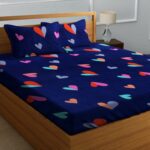 Aniket 180 Tc Cotton Double Printed Flat Bedsheet(Pack Of 1, Multicolor)