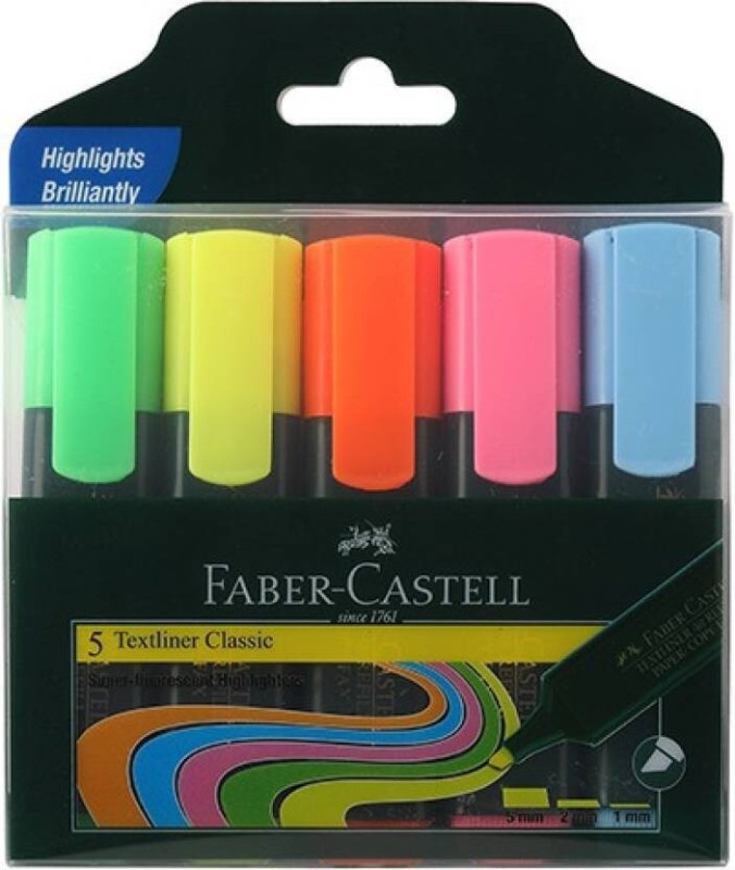 Faber-Castell Textliner Pen(Set Of 5, Multicolor)