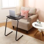 Amazon Basics Height Adjustable Laptop Table | Adjustable Table Angle | Alloy Steel | Foldable | Black