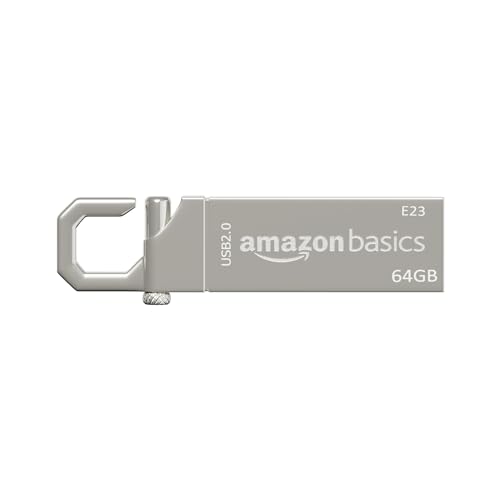 Amazon Basics 64 Gb Usb 2.0 Pen Drive |Flash Drive | With Key Ring (Metal)