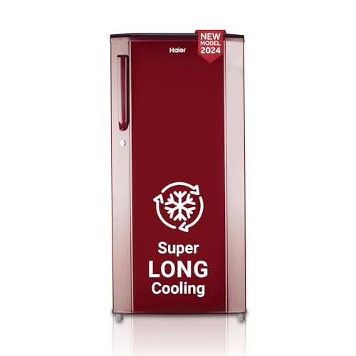 Haier 165 L, 1 Star, Direct-Cool Single Door Refrigerator (Hed-171Rs-P, Red Steel, 2024 Model)