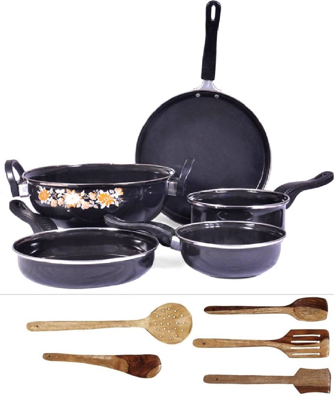 My Store Royal Induction Bottom Non-Stick Coated Cookware Set(Cast Iron, 10 – Piece)