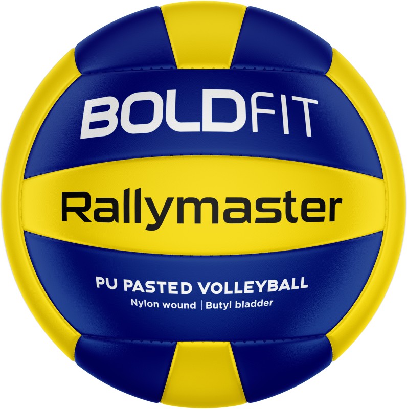 Boldfit Volleyball Ball Val Balls Sports Volleyball Size 4 With Air Pin Waterproof Volleyball – Size: 4(Pack Of 1, Yellow, Blue)