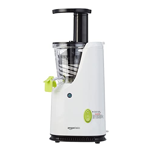 Amazon Basics Slow Juicer, 64 Rotation Per Minute, 200 W Energy Efficient Motor, 500 Ml Juice Jar, White, 200 Watts