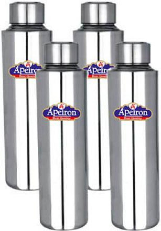 Apeiron Stainless Steel Fridge Water Bottle Silver (Pack Of 4) 1000 Ml Bottle(Pack Of 4, Silver, Steel)